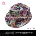 cheap Flower pattern fedora hat for girls